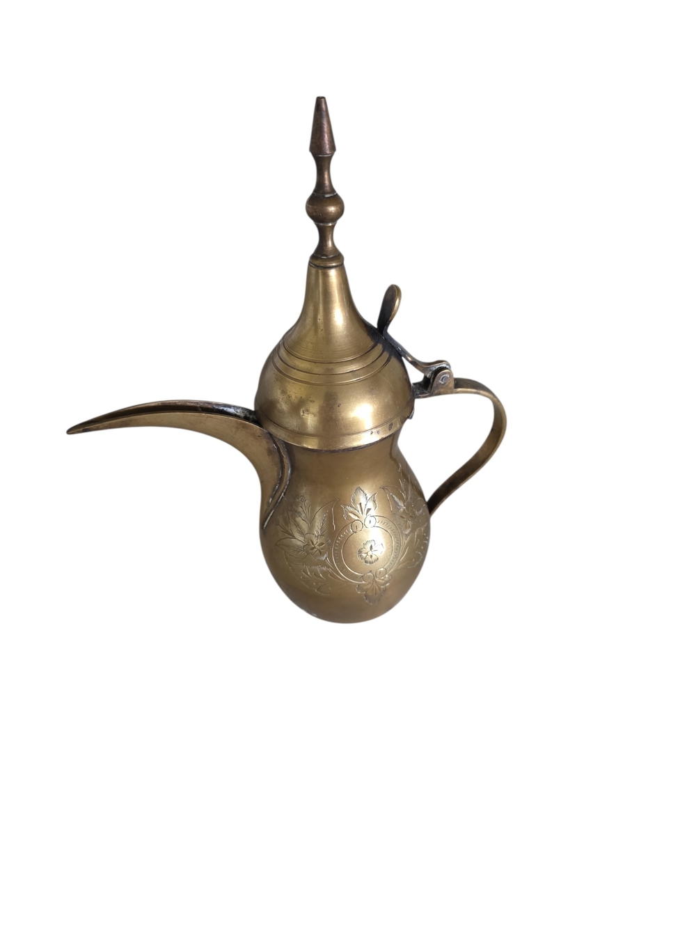 Brass Middle Eastern-Style Decorative Coffee Pot - Gold Finish